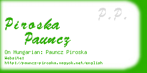 piroska pauncz business card